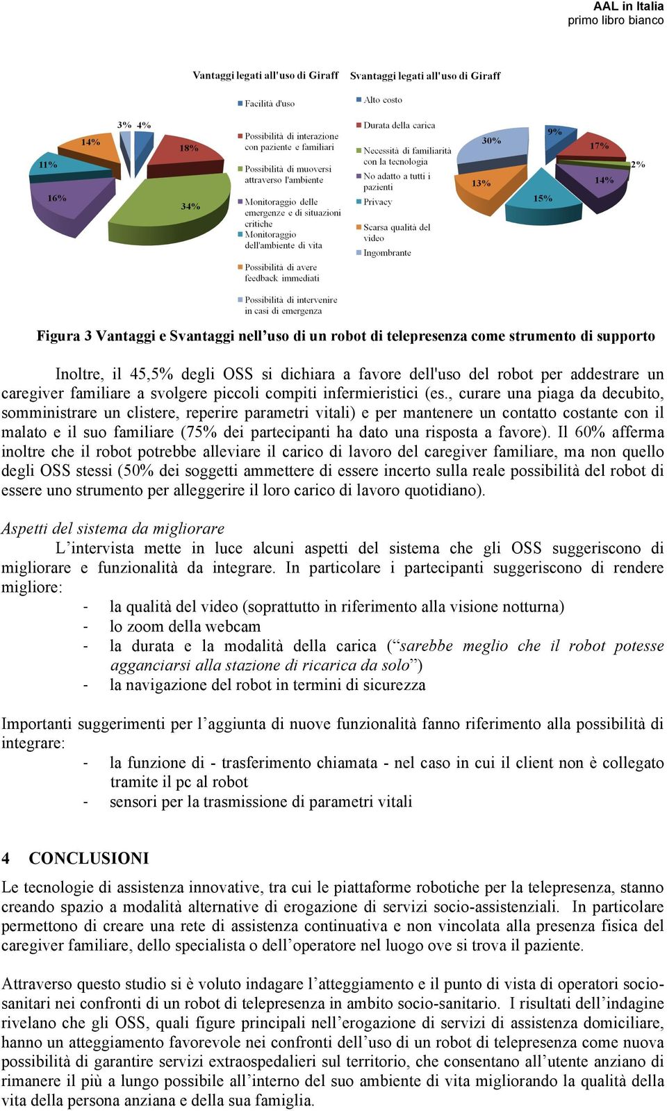 , curare una piaga da decubito, somministrare un clistere, reperire parametri vitali) e per mantenere un contatto costante con il malato e il suo familiare (75% dei partecipanti ha dato una risposta