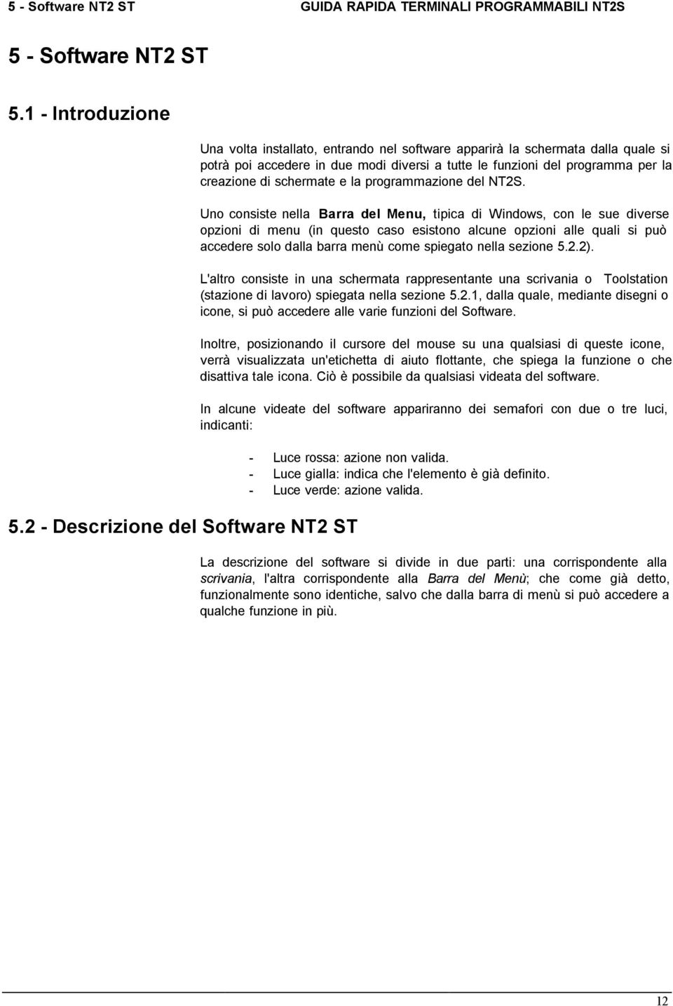 creazione di schermate e la programmazione del NT2S.