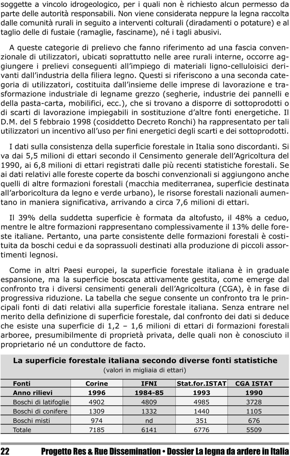 A queste categorie di prelievo che fanno riferimento ad una fascia convenzionale di utilizzatori, ubicati soprattutto nelle aree rurali interne, occorre aggiungere i prelievi conseguenti all impiego