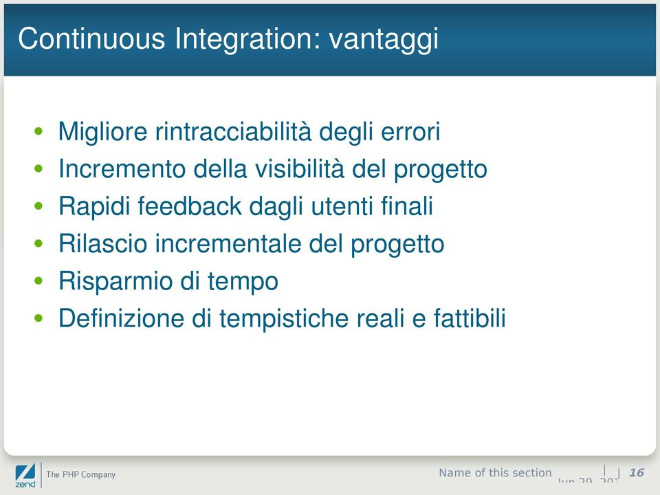 dagli utenti finali Rilascio incrementale del progetto Risparmio di