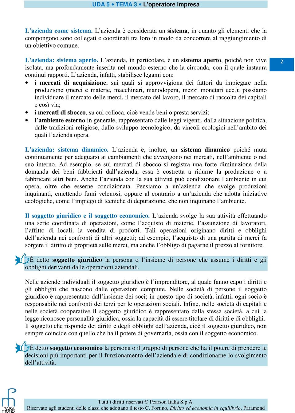 L azienda: sistema aperto.