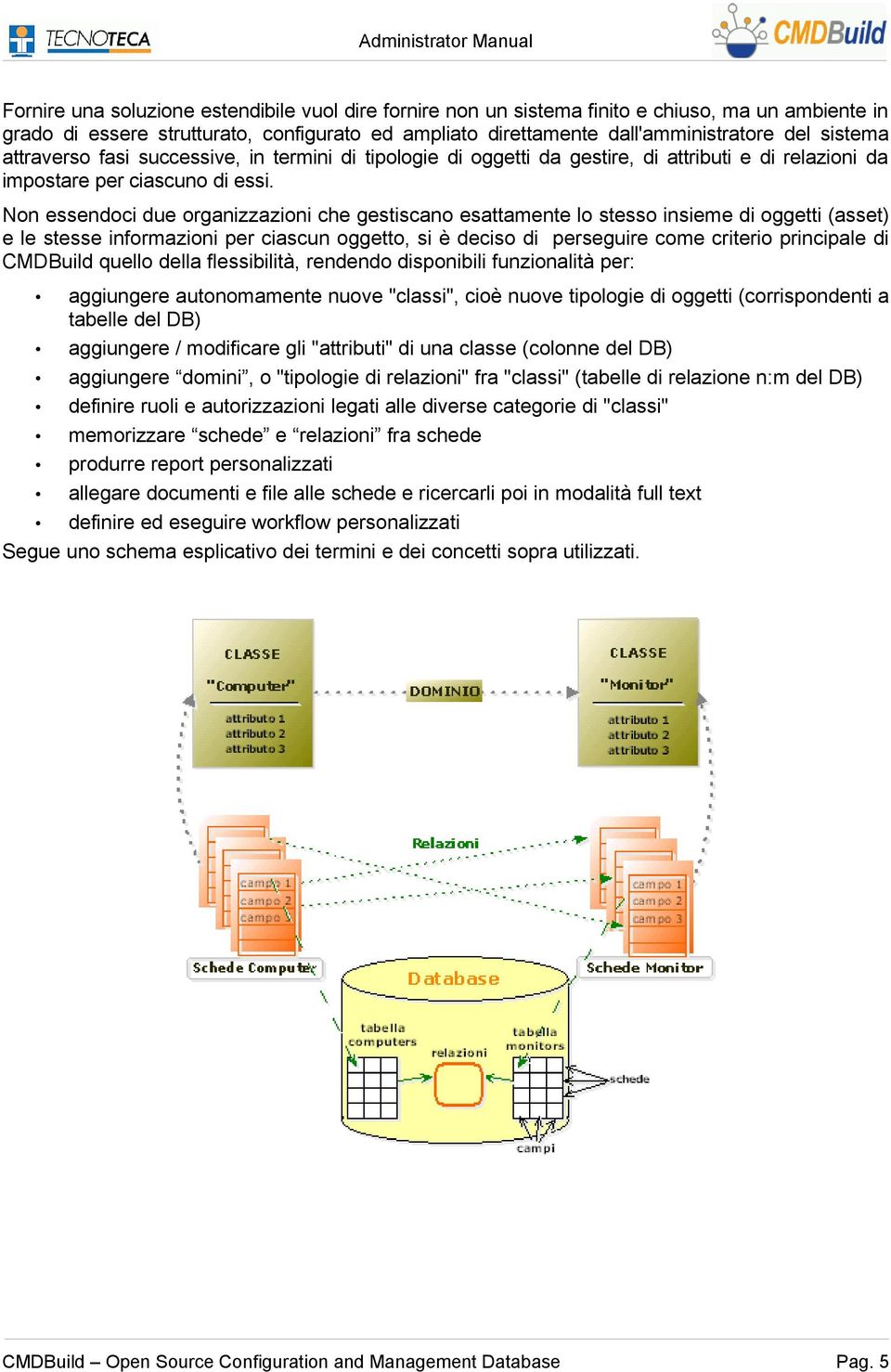 Non essendoci due organizzazioni che gestiscano esattamente lo stesso insieme di oggetti (asset) e le stesse informazioni per ciascun oggetto, si è deciso di perseguire come criterio principale di