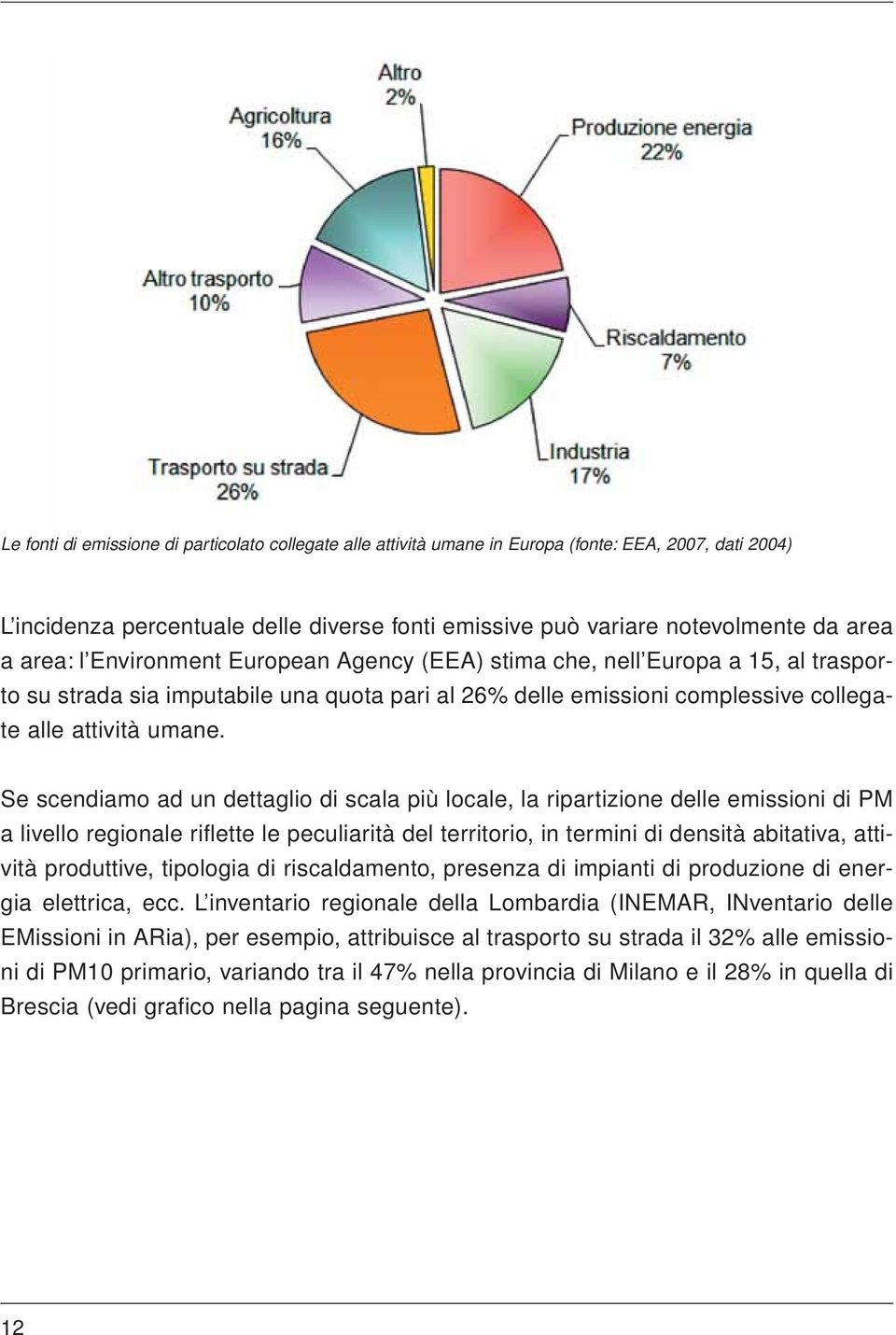 Se scendiamo ad un dettaglio di scala più locale, la ripartizione delle emissioni di PM a livello regionale riflette le peculiarità del territorio, in termini di densità abitativa, attività