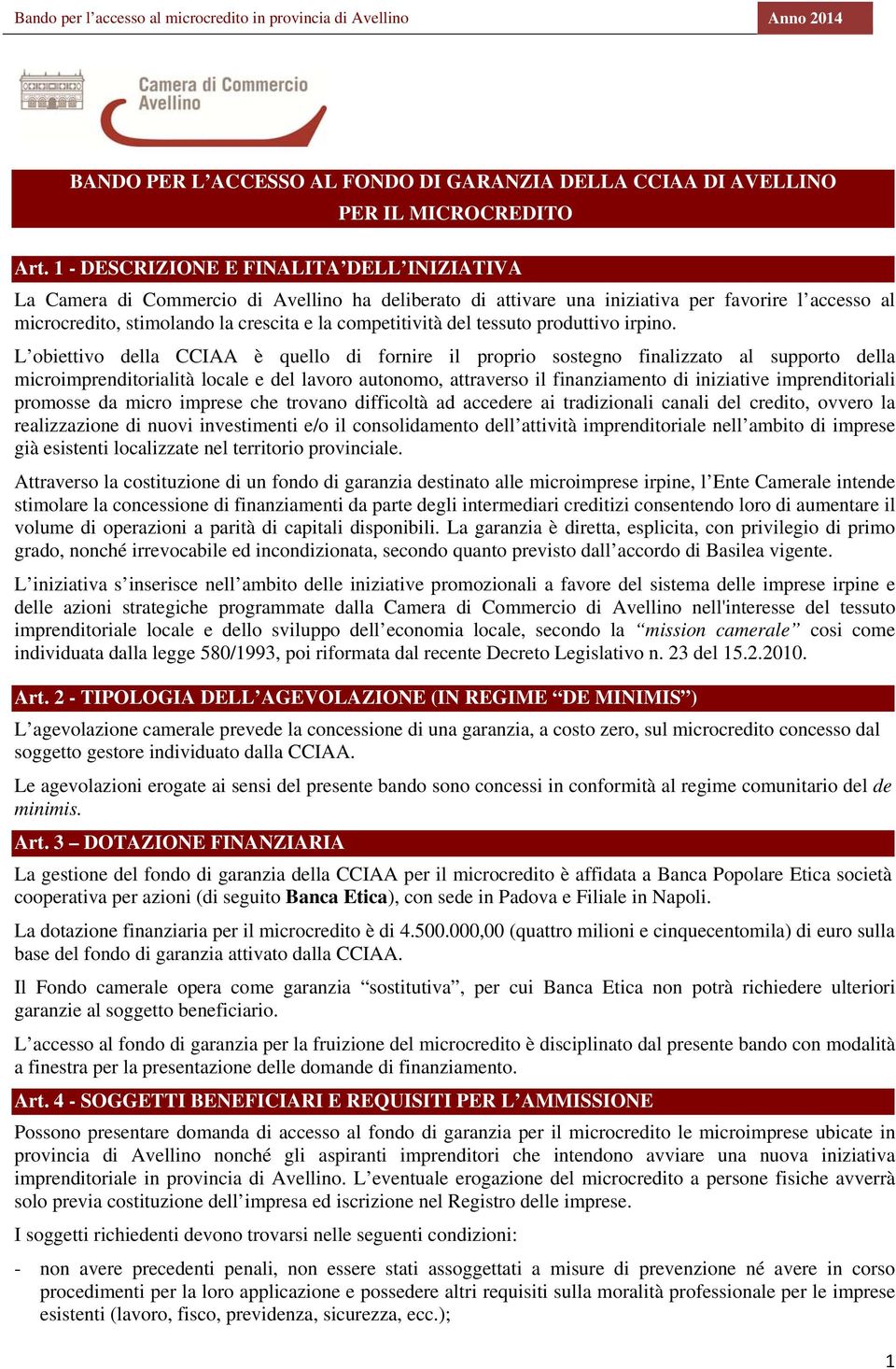 competitività del tessuto produttivo irpino.