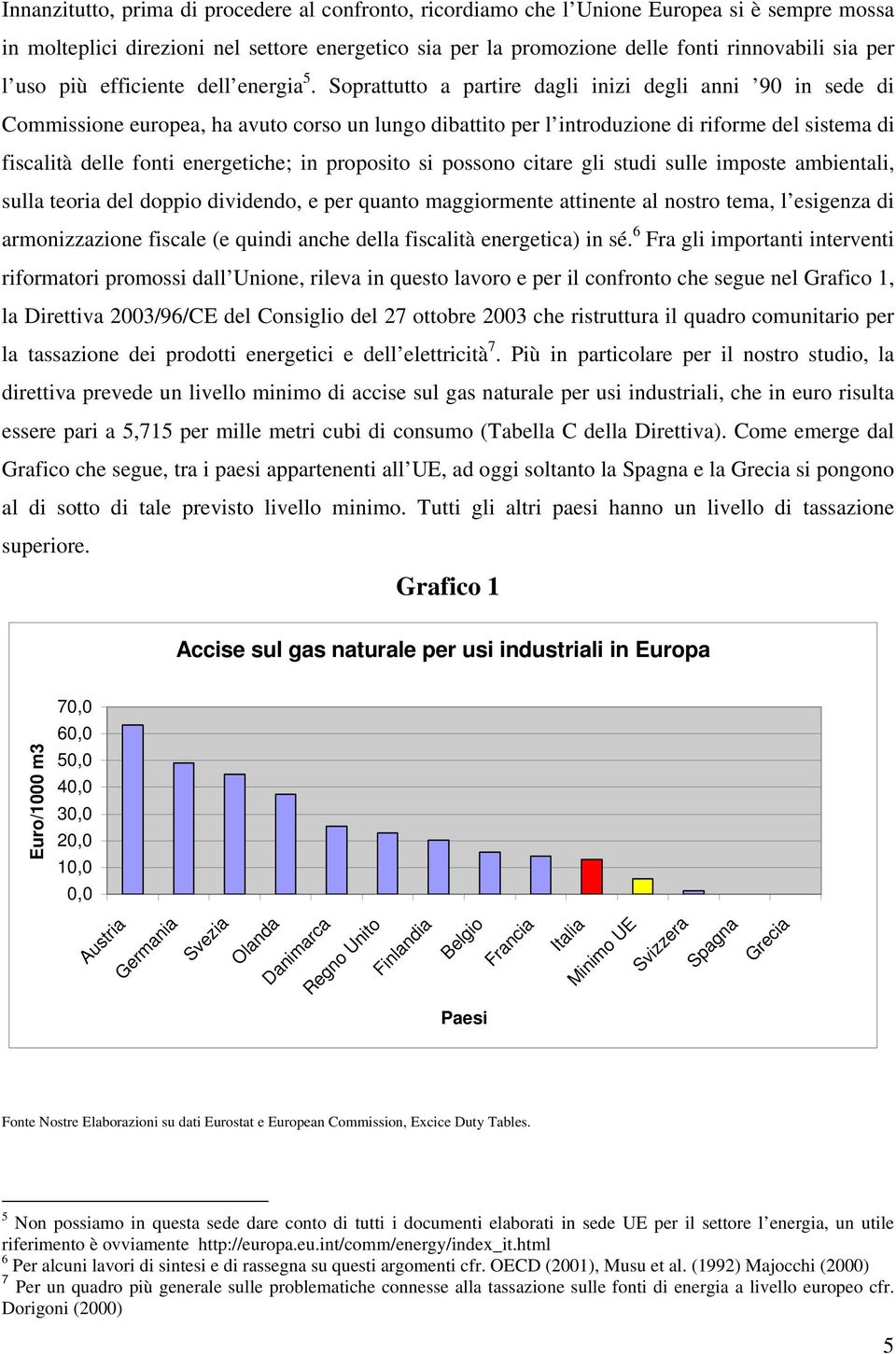 Soprattutto a partire dagli inizi degli anni 90 in sede di Commissione europea, ha avuto corso un lungo dibattito per l introduzione di riforme del sistema di fiscalità delle fonti energetiche; in