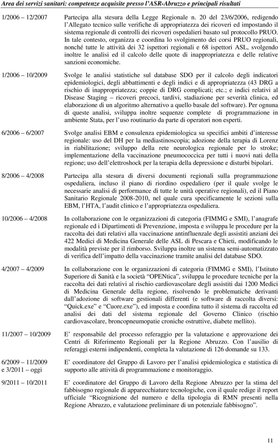 In tale contesto, organizza e coordina lo svolgimento dei corsi PRUO regionali, nonché tutte le attività dei 32 ispettori regionali e 68 ispettori ASL, svolgendo inoltre le analisi ed il calcolo