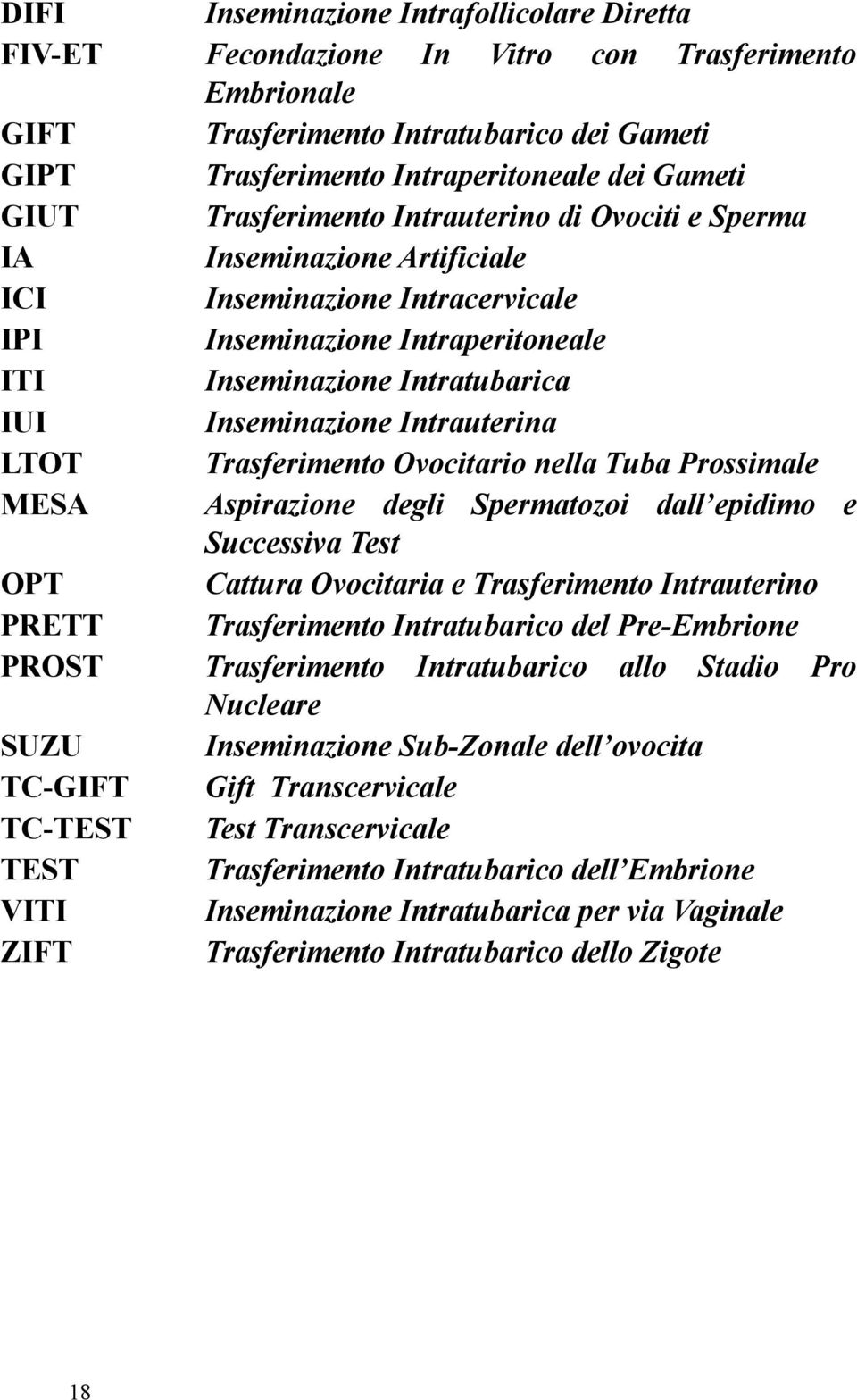 Intraperitoneale Inseminazione Intratubarica Inseminazione Intrauterina Trasferimento Ovocitario nella Tuba Prossimale Aspirazione degli Spermatozoi dall epidimo e Successiva Test Cattura Ovocitaria