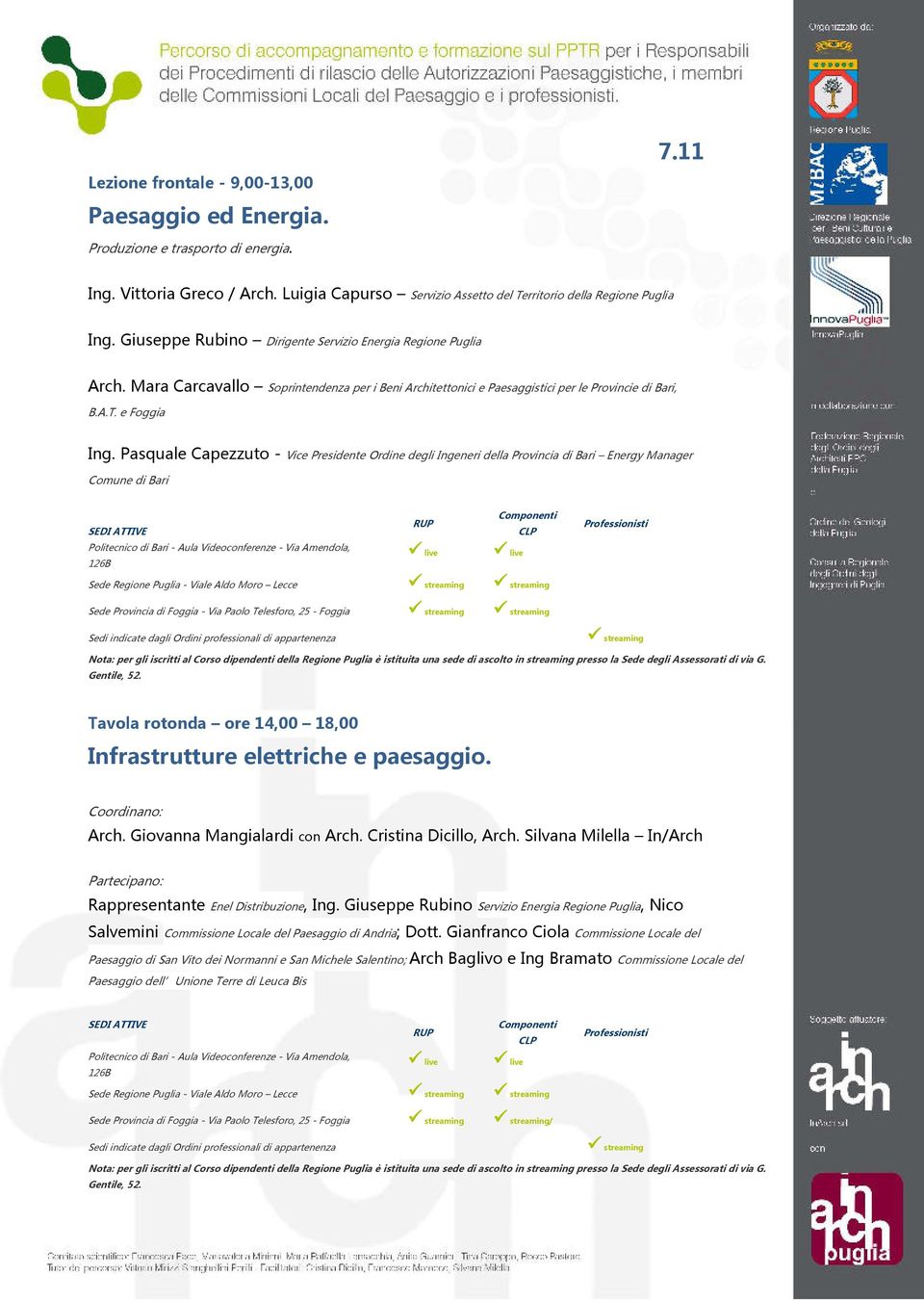 Pasquale Capezzuto - Vice Presidente Ordine degli Ingeneri della Provincia di Bari Energy Manager Comune di Bari Sede Regione Puglia - Viale Aldo Moro Lecce Sede Provincia di Foggia - Via Paolo