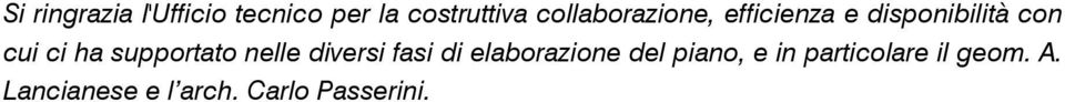 supportato nelle diversi fasi di elaborazione del piano,