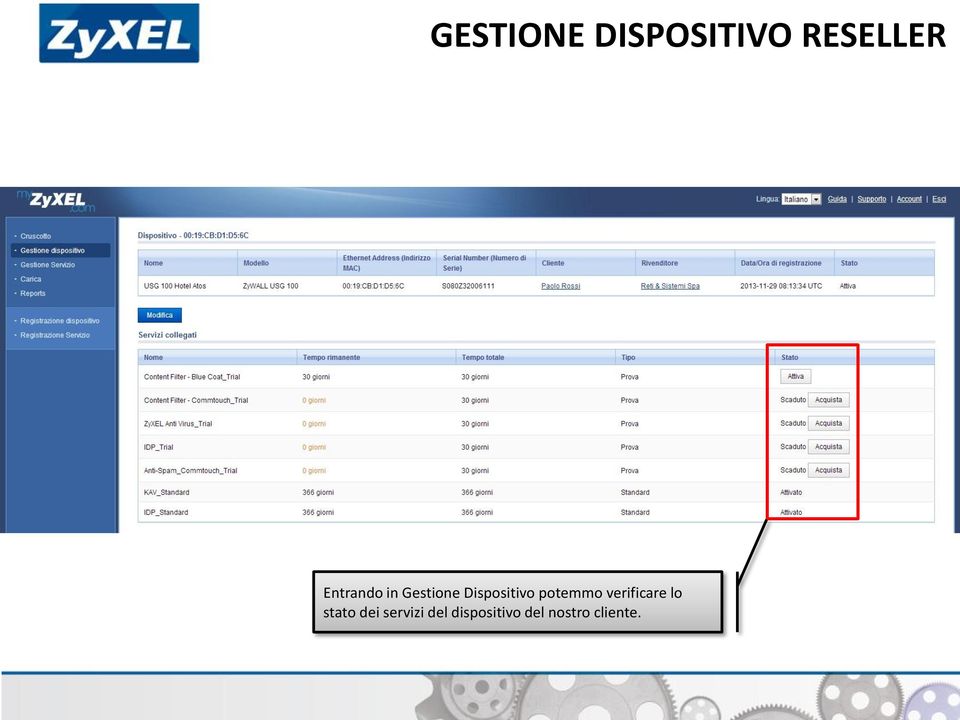 potemmo verificare lo stato dei