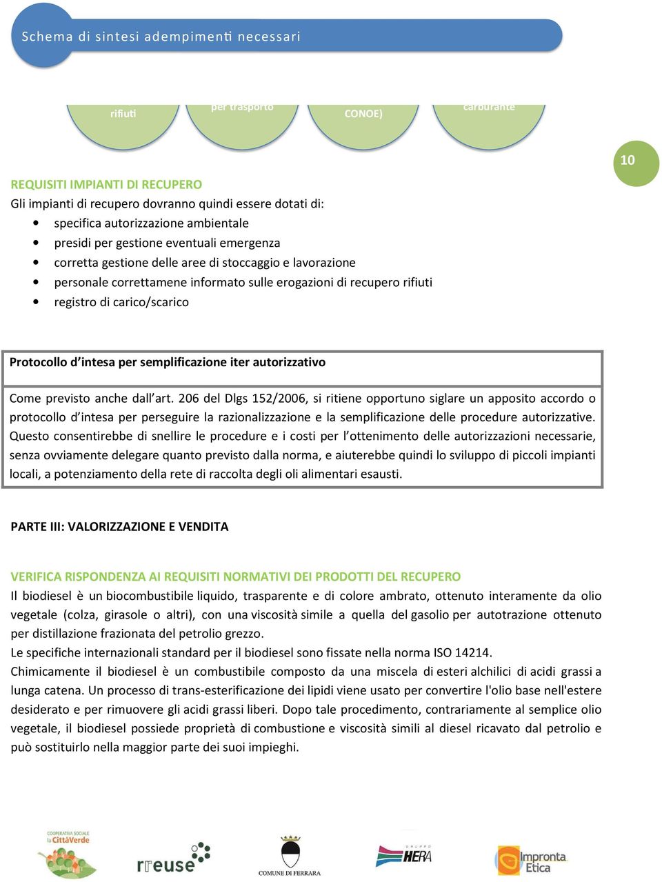 delle aree di stoccaggio e lavorazione personale correttamene informato sulle erogazioni di recupero rifiuti registro di carico/scarico Protocollo d intesa per semplificazione iter autorizzativo Come