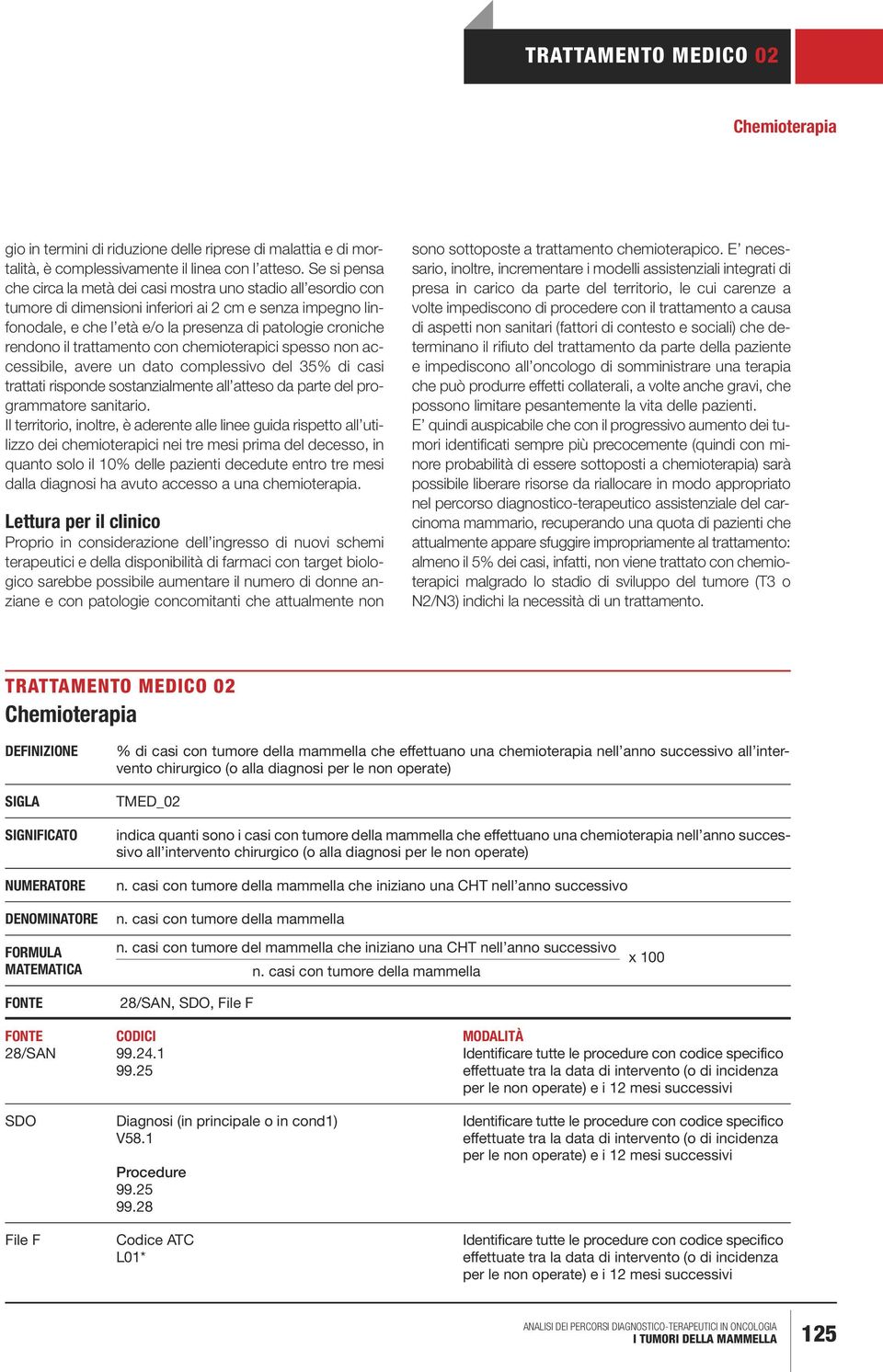 il trattamento con chemioterapici spesso non accessibile, avere un dato complessivo del 35% di casi trattati risponde sostanzialmente all atteso da parte del programmatore sanitario.