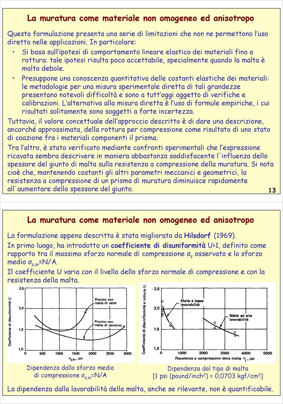 Presuppone una conoscenza quantitativa delle costanti elastiche dei materiali: le metodologie per una misura sperimentale diretta di tali grandezze presentano notevoli difficoltà e sono a tutt oggi