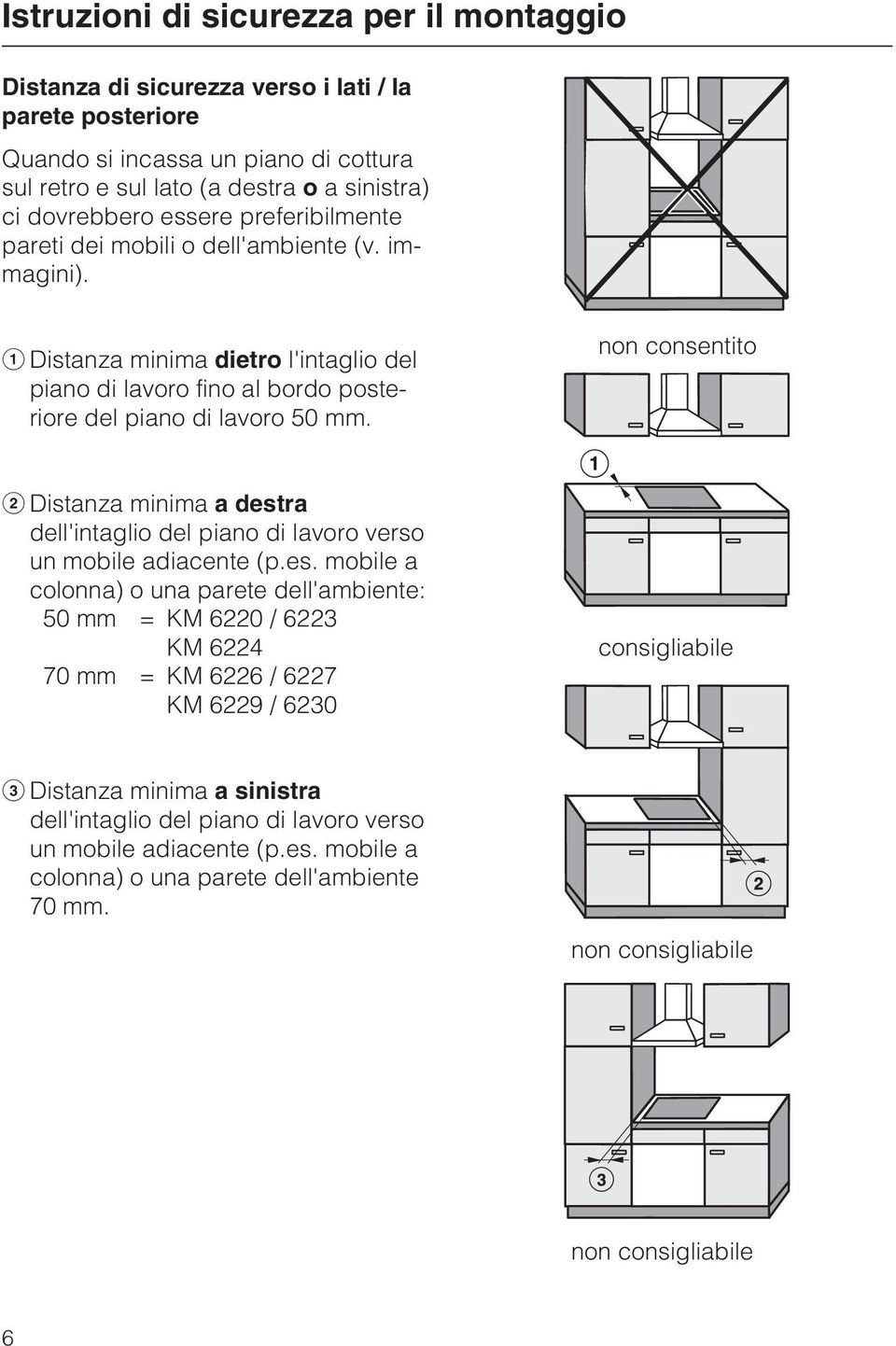 non consentito Distanza minima a dest