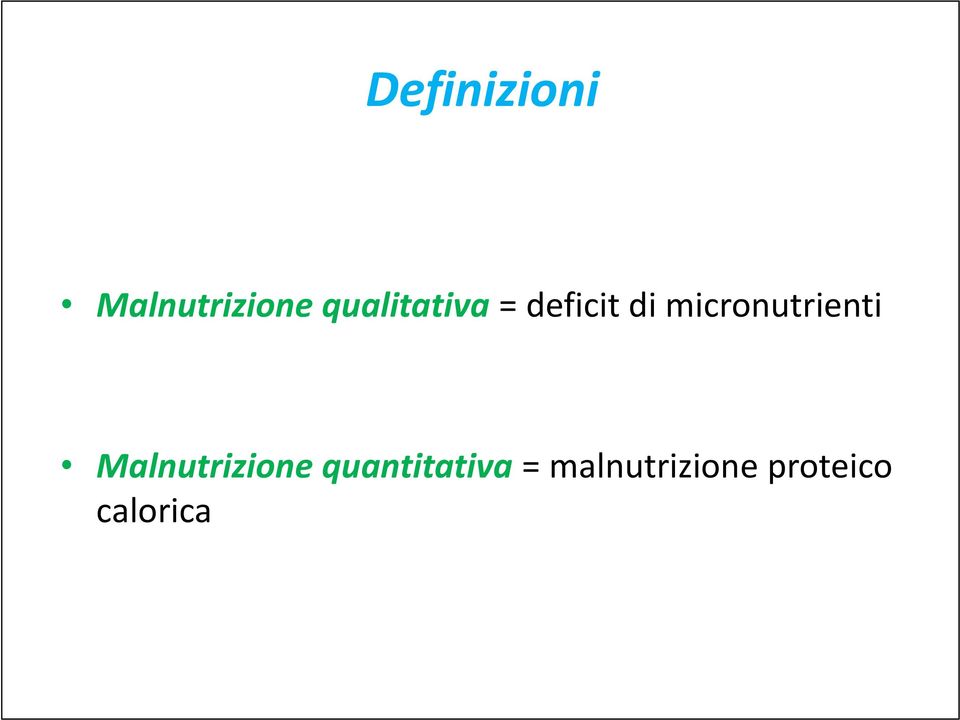 micronutrienti Malnutrizione