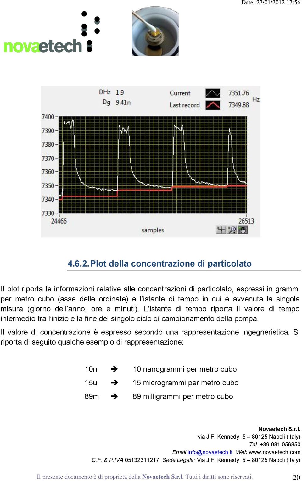 istante di tempo in cui è avvenuta la singola misura (giorno dell anno, ore e minuti).