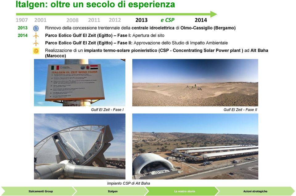 Fase II: Approvazione dello Studio di Impatto Ambientale Realizzazione di un impianto termo-solare pionieristico (CSP - Concentrating Solar