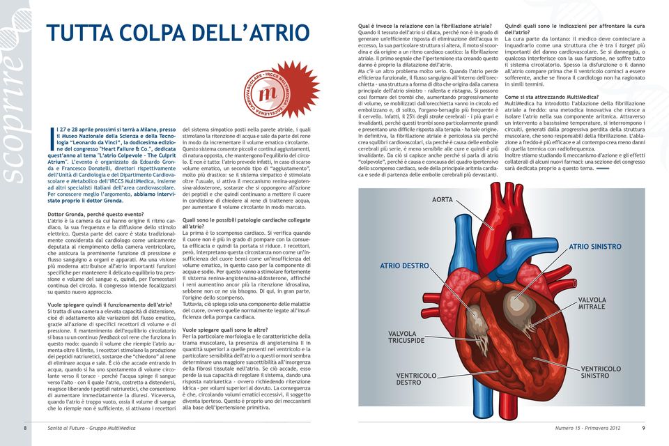 L evento è organizzato da Edoardo Gronda e Francesco Donatelli, direttori rispettivamente dell Unità di Cardiologia e del Dipartimento Cardiovascolare e Metabolico dell IRCCS MultiMedica, insieme ad