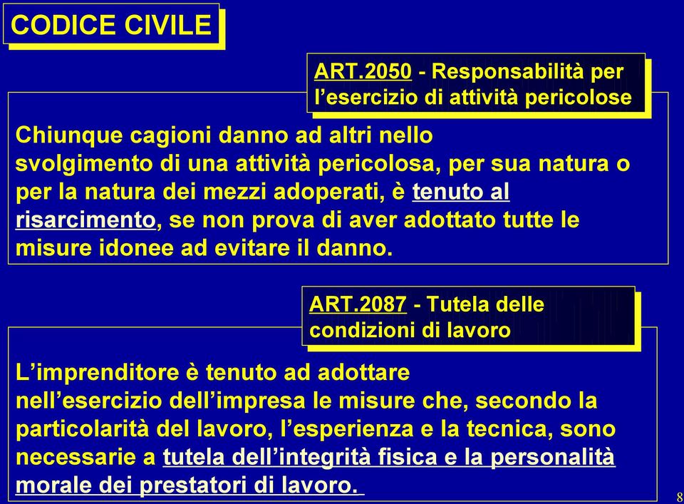 sua natura o per la natura dei mezzi adoperati, è tenuto al risarcimento, se non prova di aver adottato tutte le misure idonee ad evitare il danno. ART.