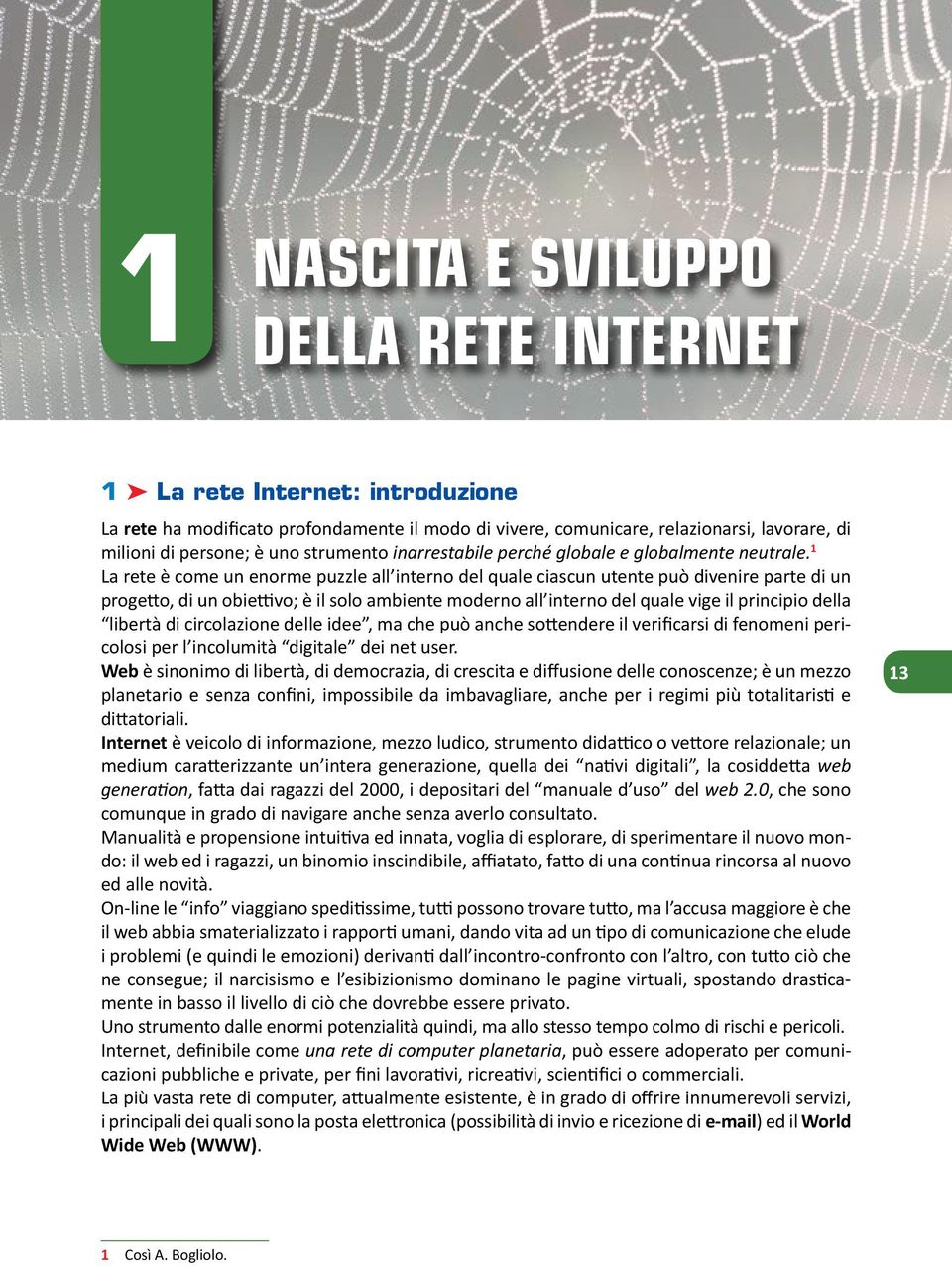 1 La rete è come un enorme puzzle all interno del quale ciascun utente può divenire parte di un progetto, di un obiettivo; è il solo ambiente moderno all interno del quale vige il principio della