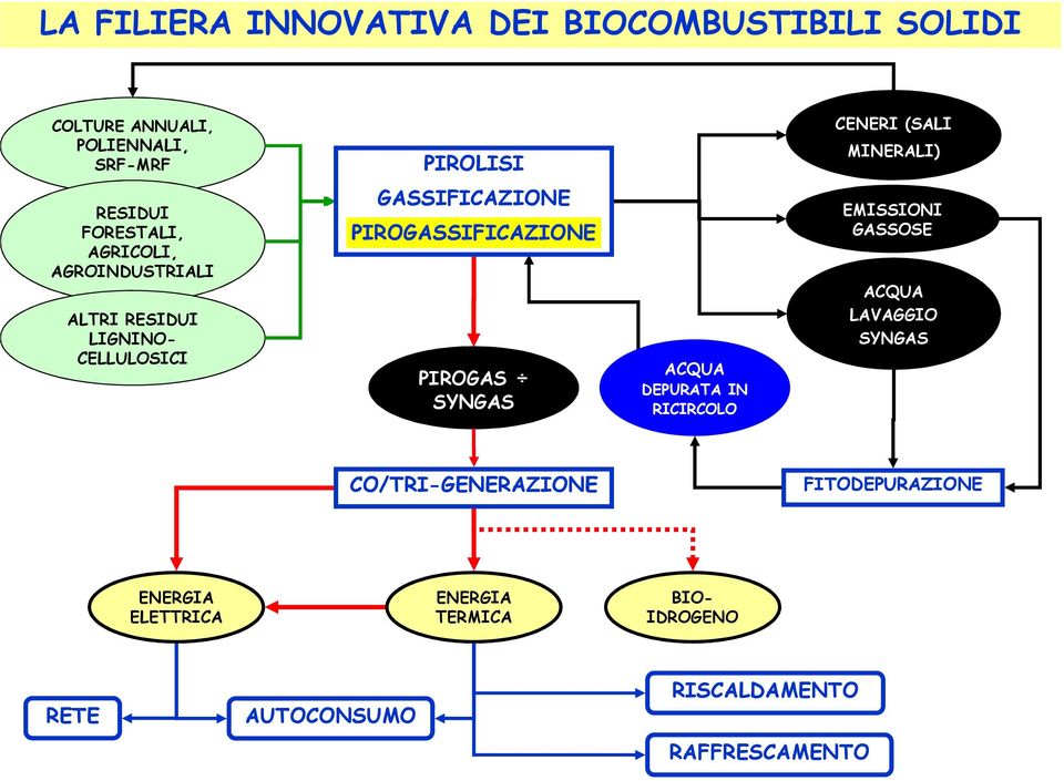 PIROGASSIFICAZIONE PIROGAS SYNGAS ACQUA DEPURATA IN RICIRCOLO EMISSIONI GASSOSE ACQUA LAVAGGIO SYNGAS