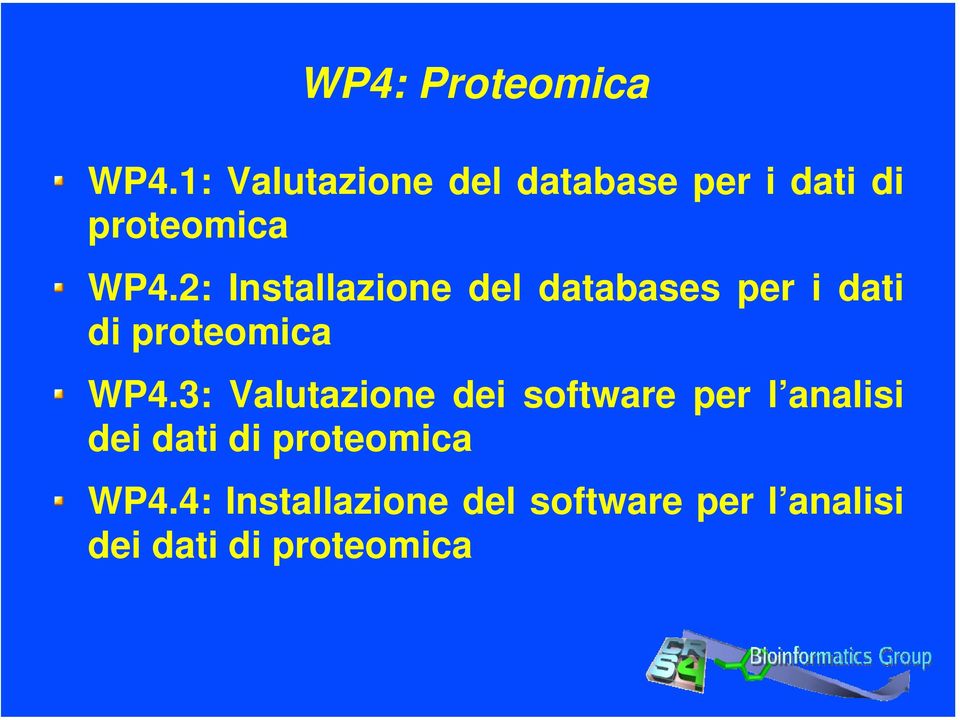 2: Installazione del databases per i dati di proteomica WP4.