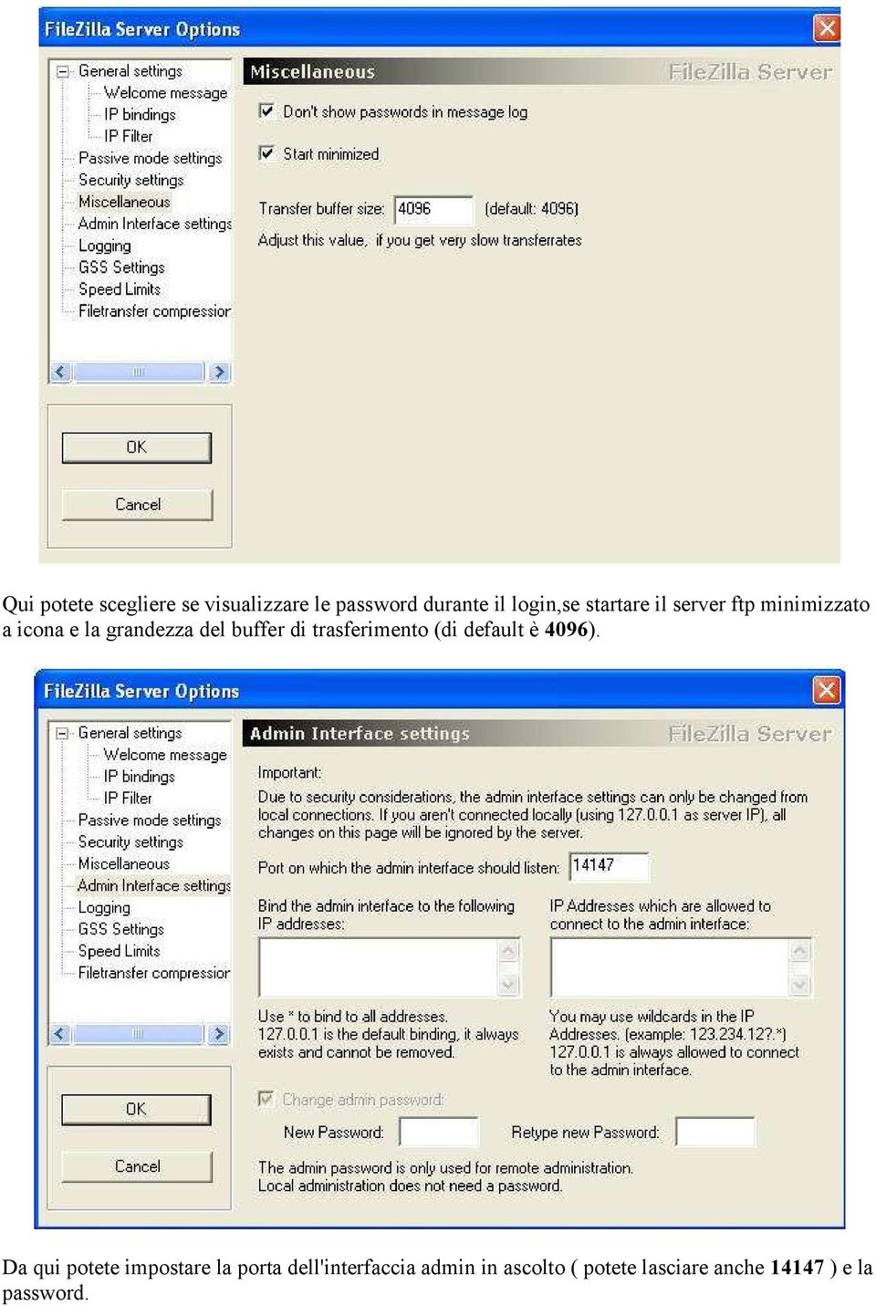 trasferimento (di default è 4096).