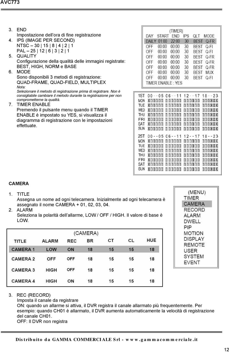 MODE Sono disponibili 3 metodi di registrazione: QUAD-FRAME, QUAD-FIELD, MULTIPLEX Selezionare il metodo di registrazione prima di registrare.