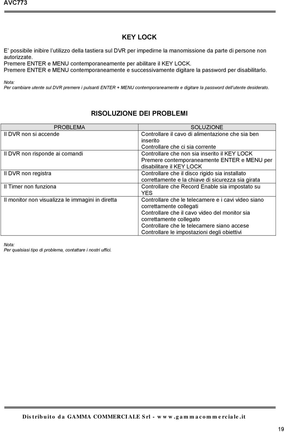 Per cambiare utente sul DVR premere i pulsanti ENTER + MENU contemporaneamente e digitare la password dell utente desiderato.