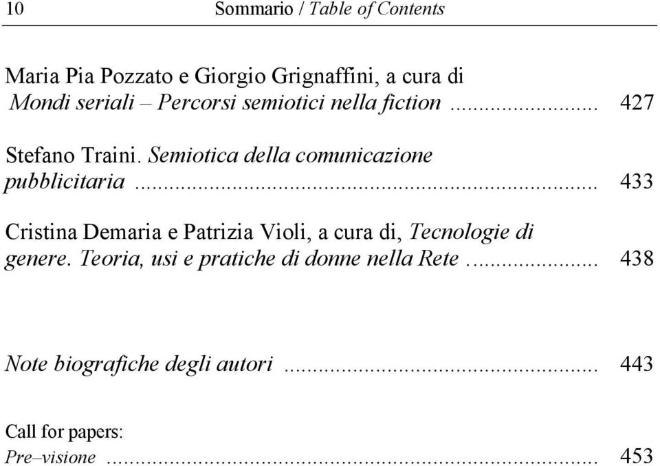 .. 433 Cristina Demaria e Patrizia Violi, a cura di, Tecnologie di genere.