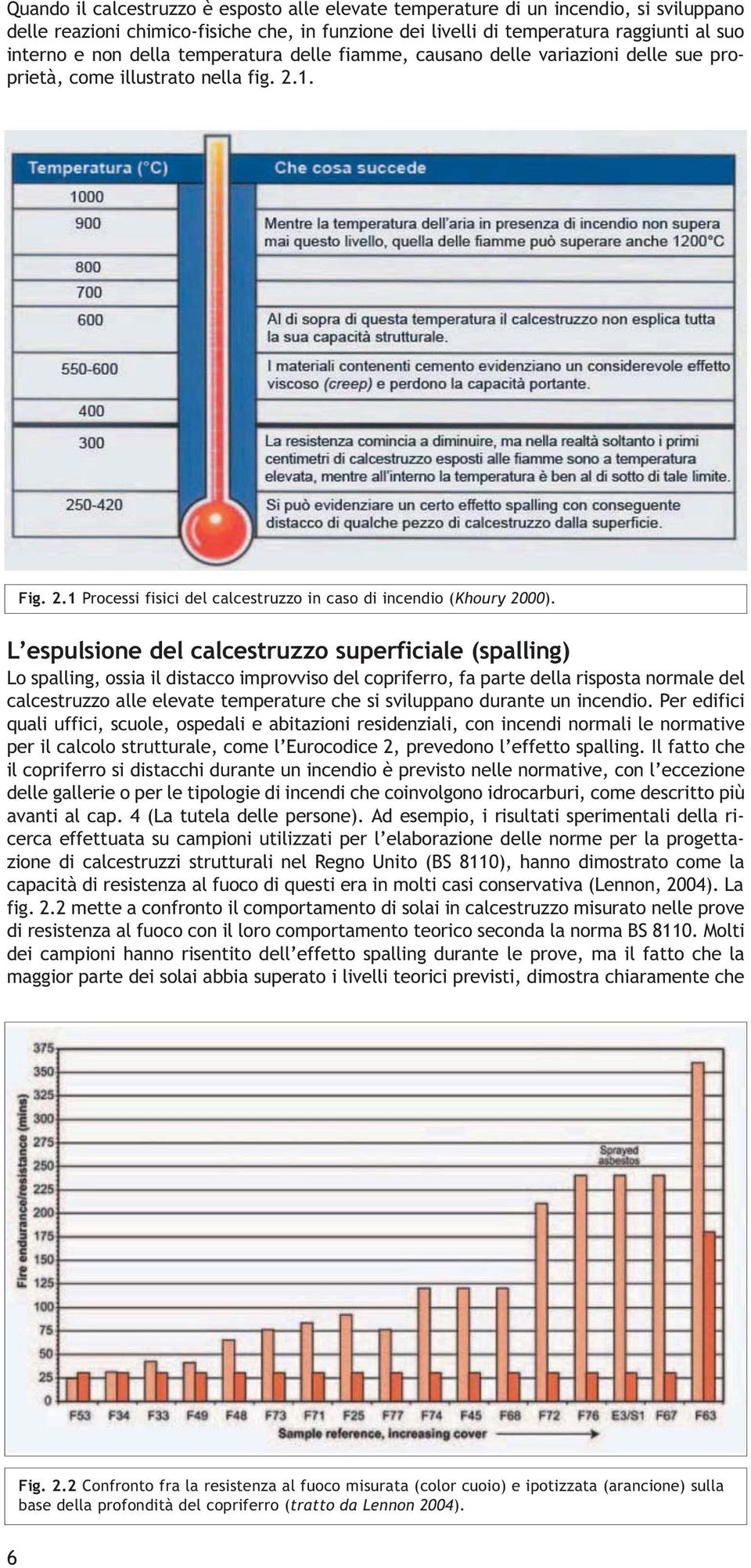 L espulsione del calcestruzzo superficiale (spalling) Lo spalling, ossia il distacco improvviso del copriferro, fa parte della risposta normale del calcestruzzo alle elevate temperature che si