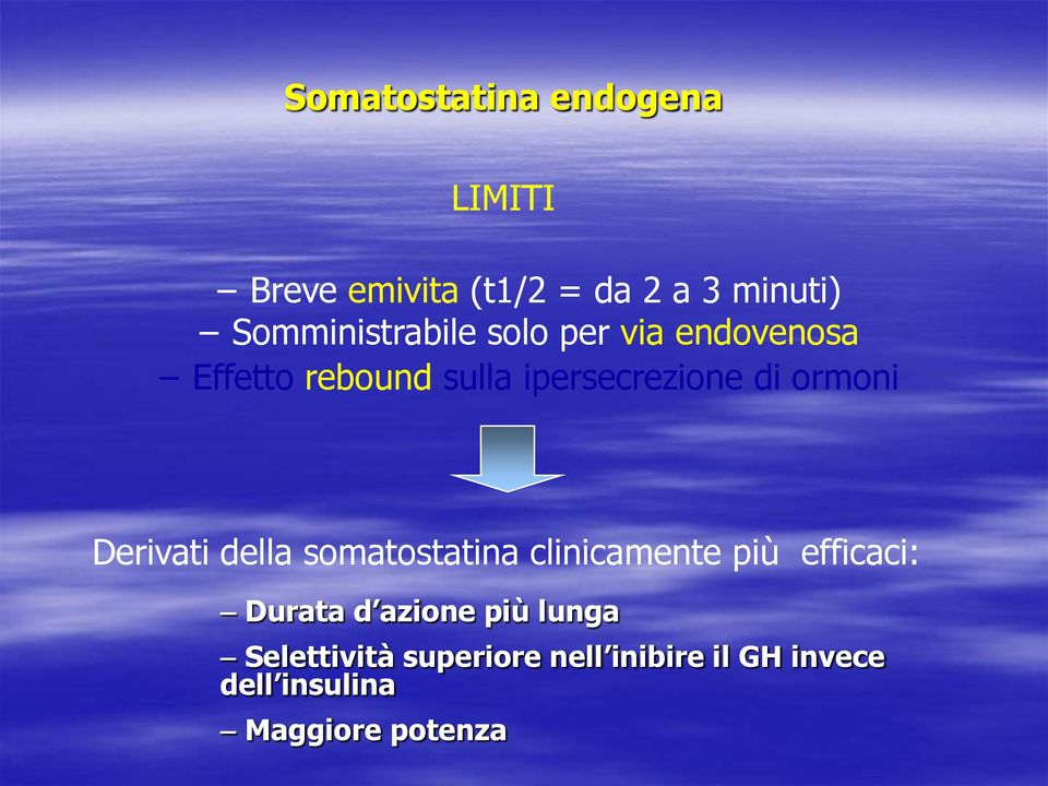 di ormoni Derivati della somatostatina clinicamente più efficaci: Durata d