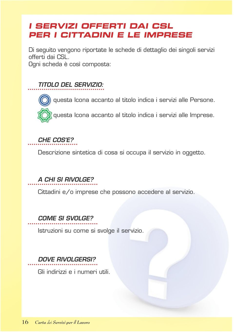 questa Icona accanto al titolo indica i servizi alle Imprese. CHE COS E? Descrizione sintetica di cosa si occupa il servizio in oggetto.