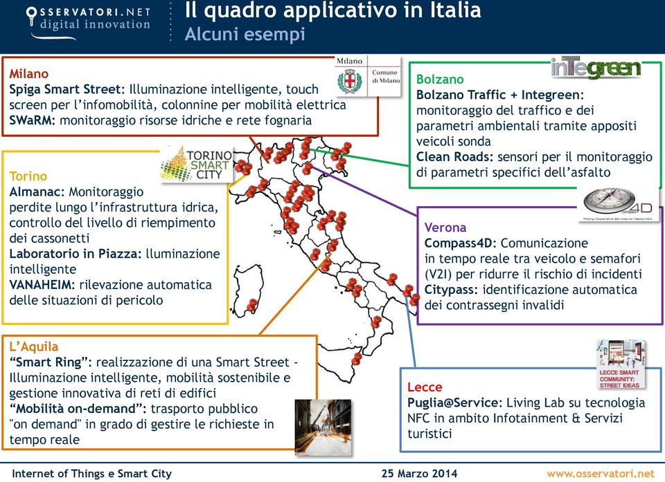 VANAHEIM: rilevazione automatica delle situazioni di pericolo Bolzano Bolzano Traffic + Integreen: monitoraggio del traffico e dei parametri ambientali tramite appositi veicoli sonda Clean Roads: