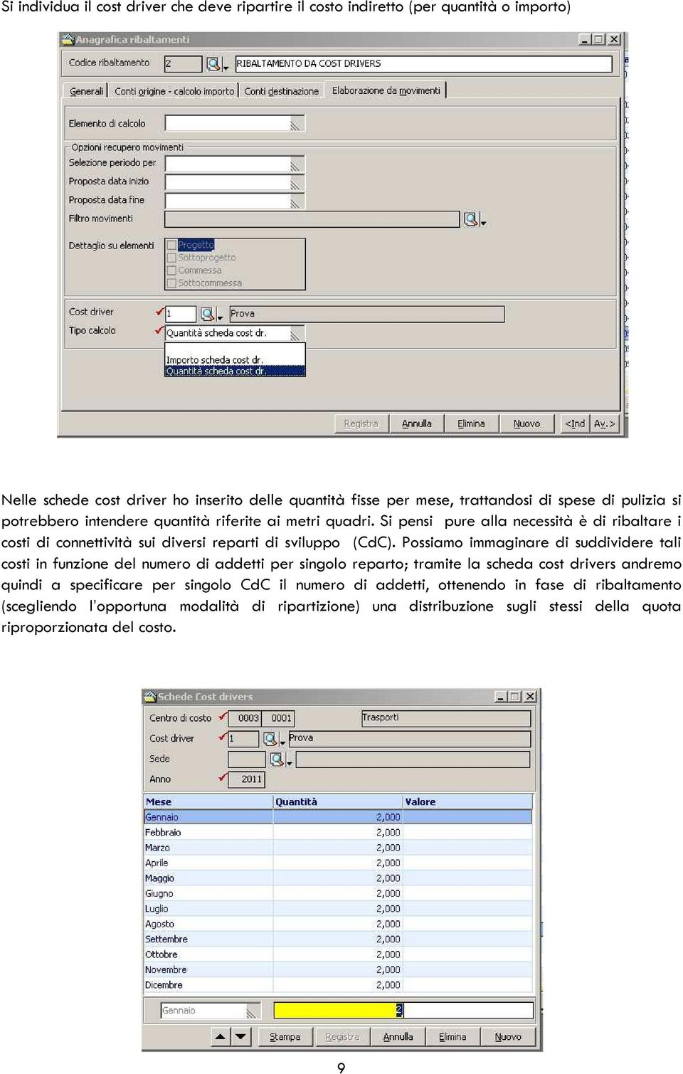 Si pensi pure alla necessità è di ribaltare i costi di connettività sui diversi reparti di sviluppo (CdC).