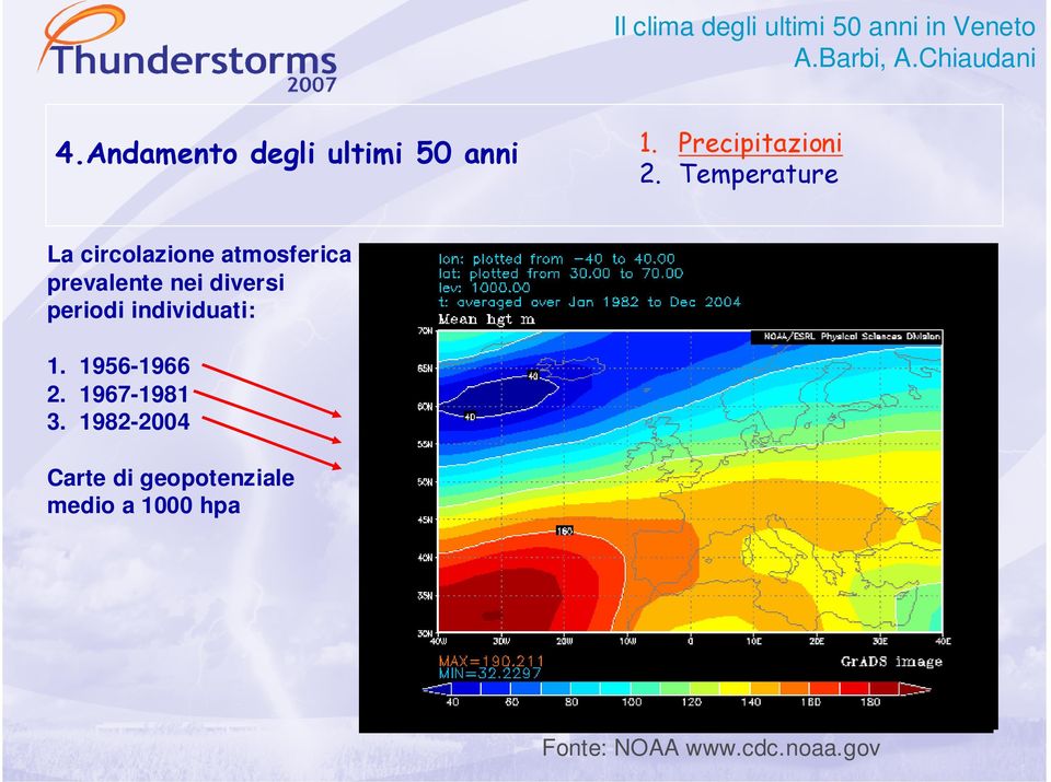 diversi periodi individuati: 1. 1956-1966 2. 1967-1981 3.