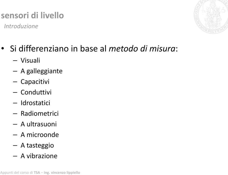 galleggiante Capacitivi Conduttivi Idrostatici