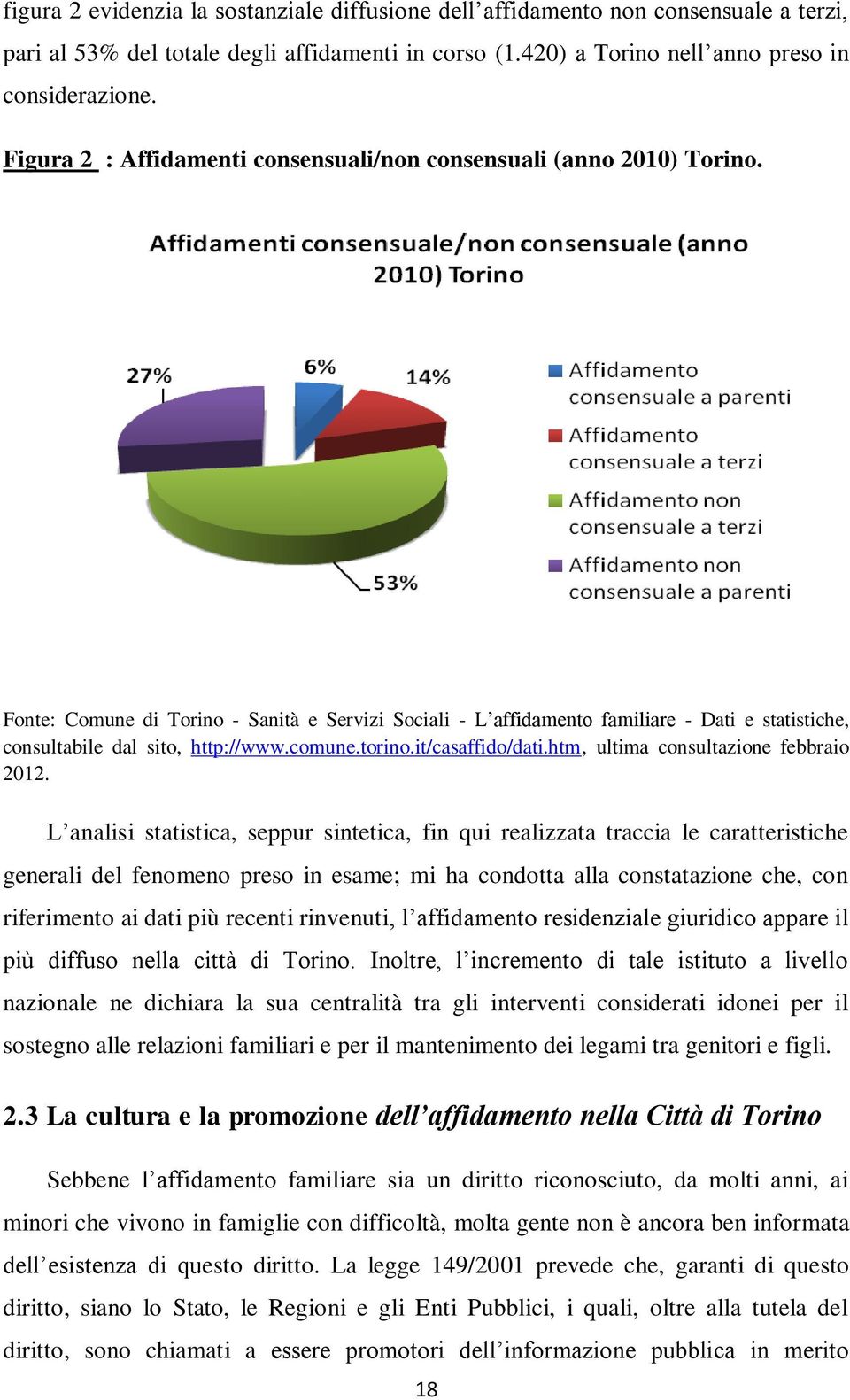 Fonte: Comune di Torino - Sanità e Servizi Sociali - L affidamento familiare - Dati e statistiche, consultabile dal sito, http://www.comune.torino.it/casaffido/dati.