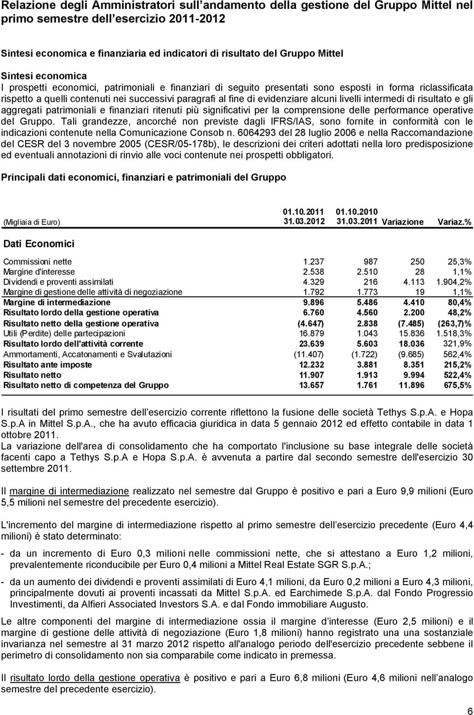 evidenziare alcuni livelli intermedi di risultato e gli aggregati patrimoniali e finanziari ritenuti più significativi per la comprensione delle performance operative del Gruppo.