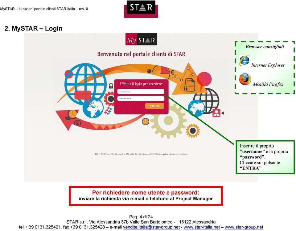 Cliccare sul pulsante ENTRA Per richiedere nome utente e