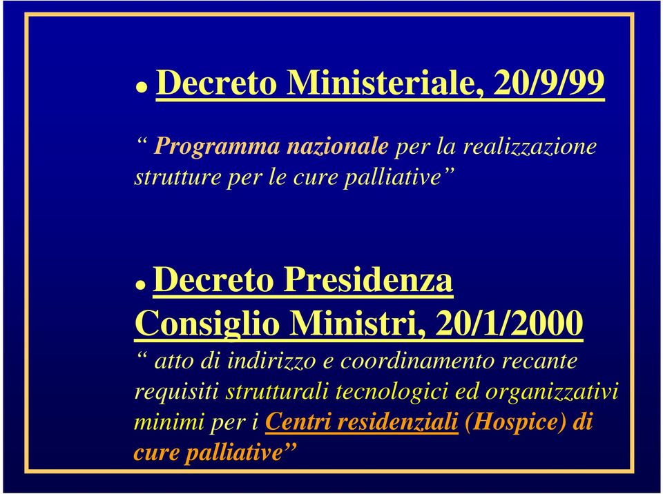 20/1/2000 atto di indirizzo e coordinamento recante requisiti strutturali