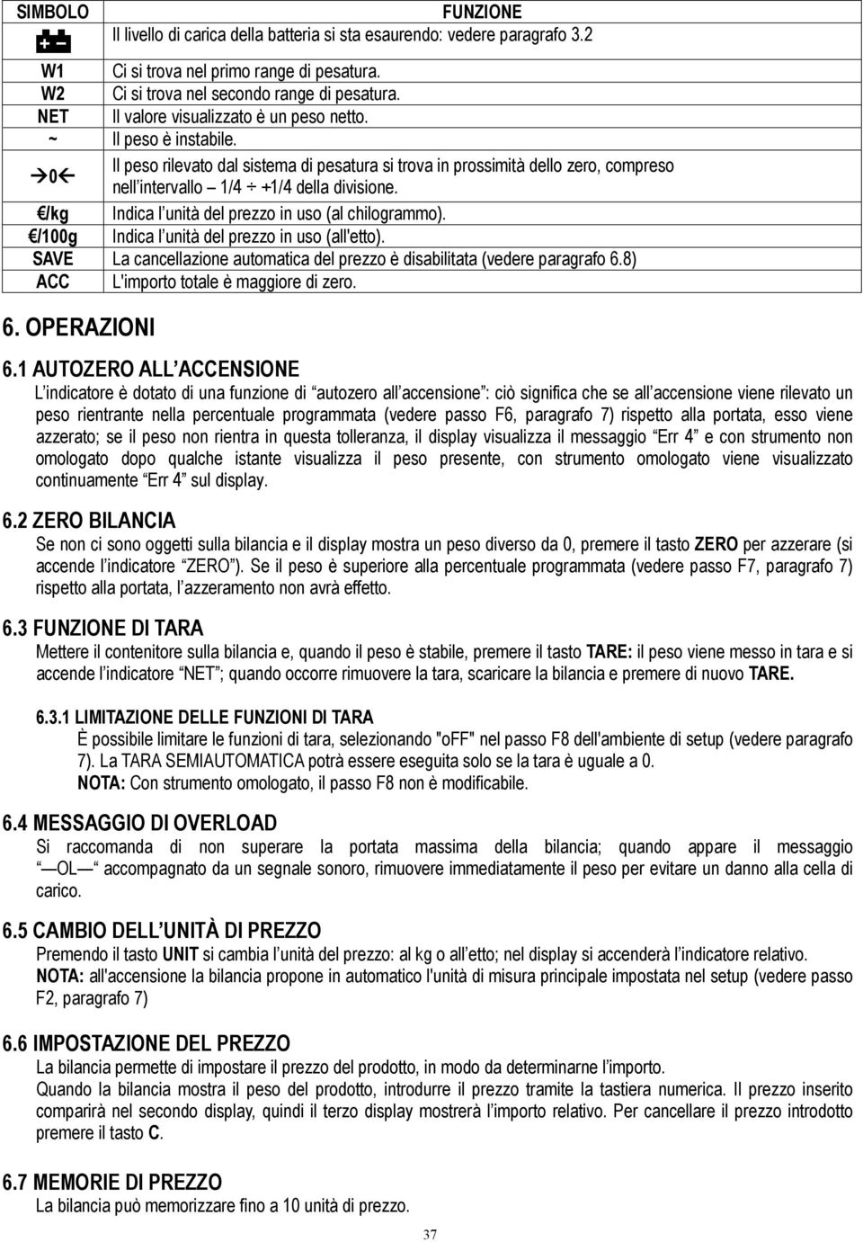 /kg Indica l unità del prezzo in uso (al chilogrammo). /100g Indica l unità del prezzo in uso (all'etto). SAVE La cancellazione automatica del prezzo è disabilitata (vedere paragrafo 6.