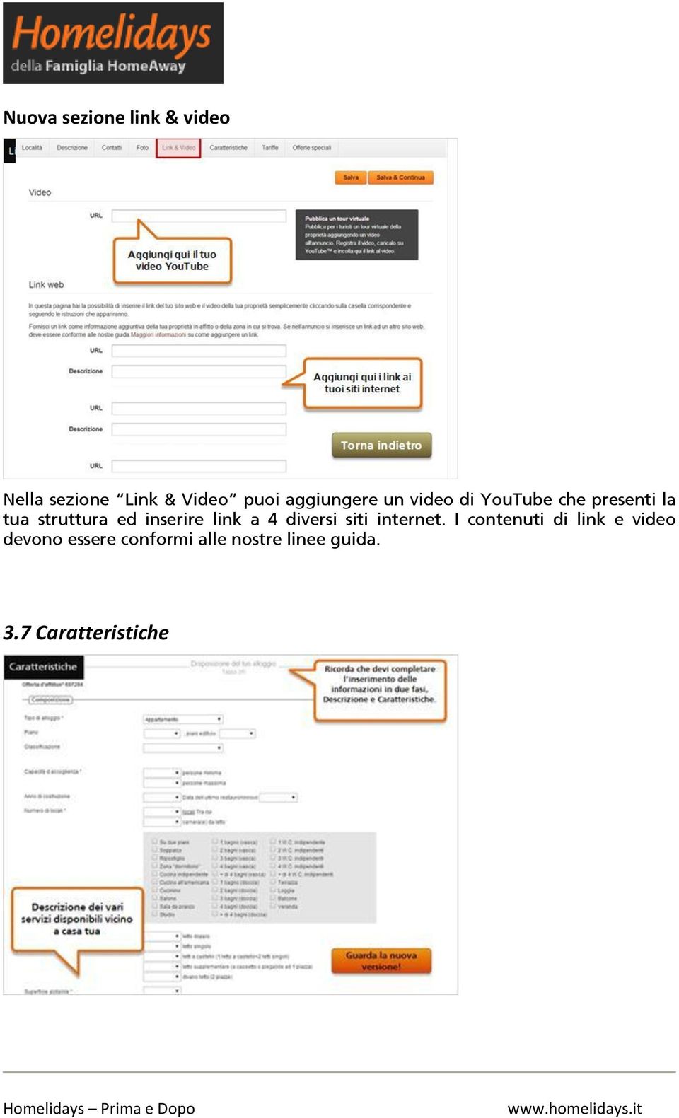 inserire link a 4 diversi siti internet.