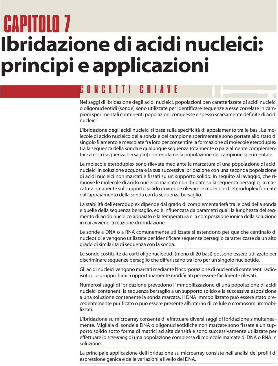 L ibridazione degli acidi nucleici si basa sulla specificità di appaiamento tra le basi.