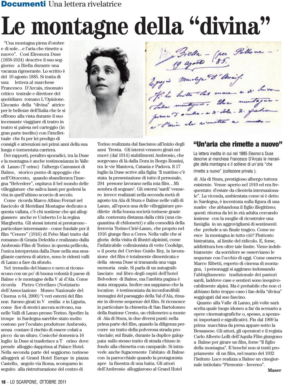 Si tratta di una lettera al marchese Francesco D Arcais, rinomato critico teatrale e direttore del quotidiano romano L Opinione.