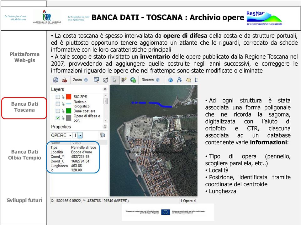 quelle costruite negli anni successivi, e correggere le informazioni riguardo le opere che nel frattempo sono state modificate o eliminate Marina di Pisa Ad ogni struttura è stata associata una forma