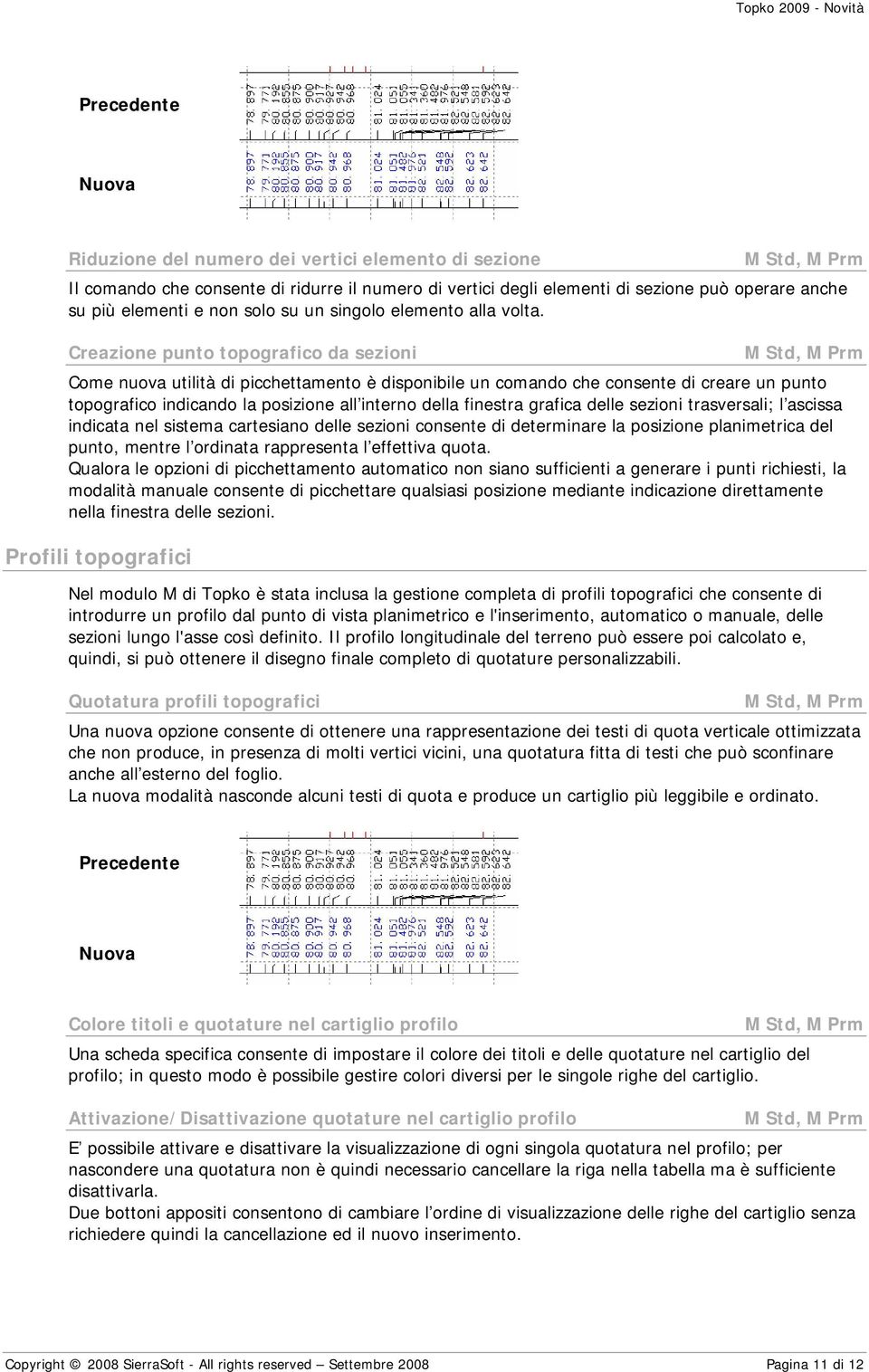 Creazione punto topografico da sezioni M Std, M Prm Come nuova utilità di picchettamento è disponibile un comando che consente di creare un punto topografico indicando la posizione all interno della