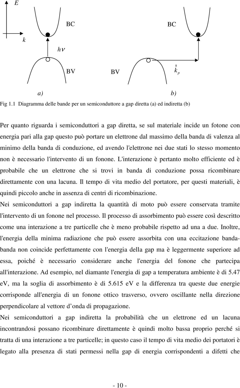 può portare un elettrone dal massimo della banda di valenza al minimo della banda di conduzione, ed avendo l'elettrone nei due stati lo stesso momento non è necessario l'intervento di un fonone.