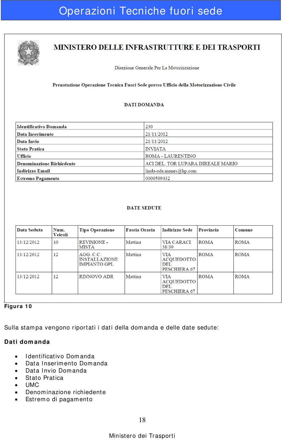 Domanda Data Inserimento Domanda Data Invio Domanda Stato