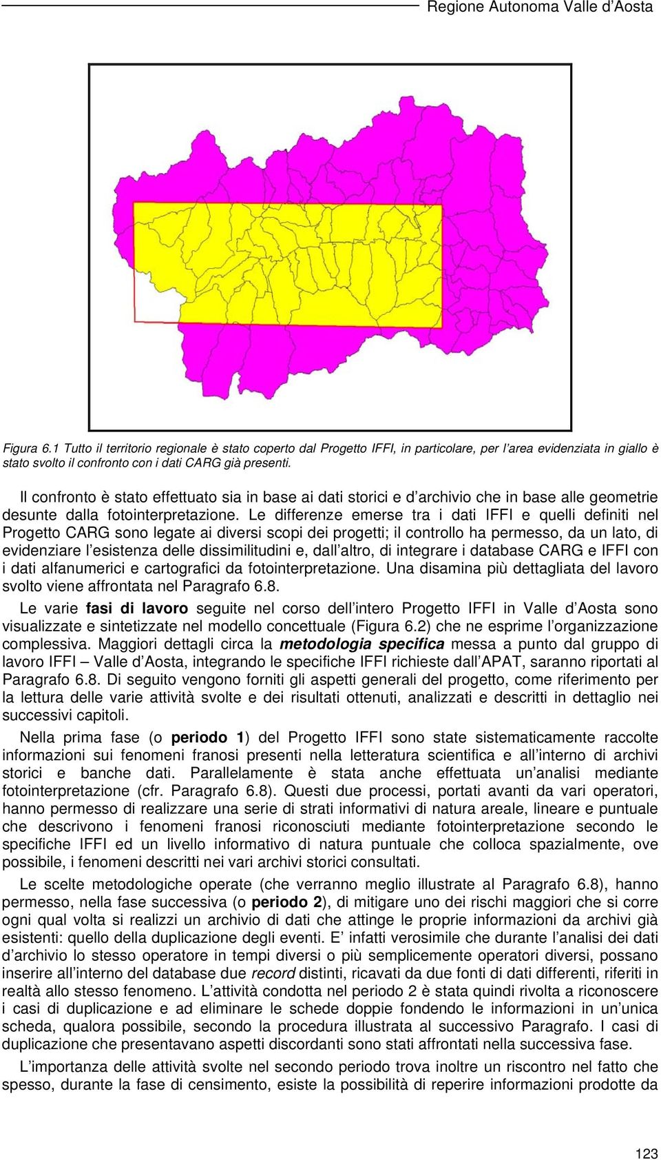 Il confronto è stato effettuato sia in base ai dati storici e d archivio che in base alle geometrie desunte dalla fotointerpretazione.